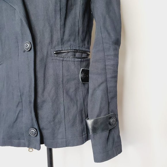 MACKAGE Black Cotton Genuine Leather Utility Jacke - Picture 6 of 11